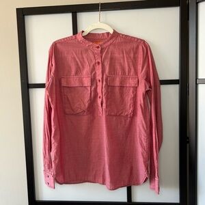 [M] Joe Fresh Women’s Contemporary Collar Light Red 3/4th Sleeve Button Blouse